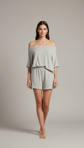 Stone Off-Shoulder Lounge Set