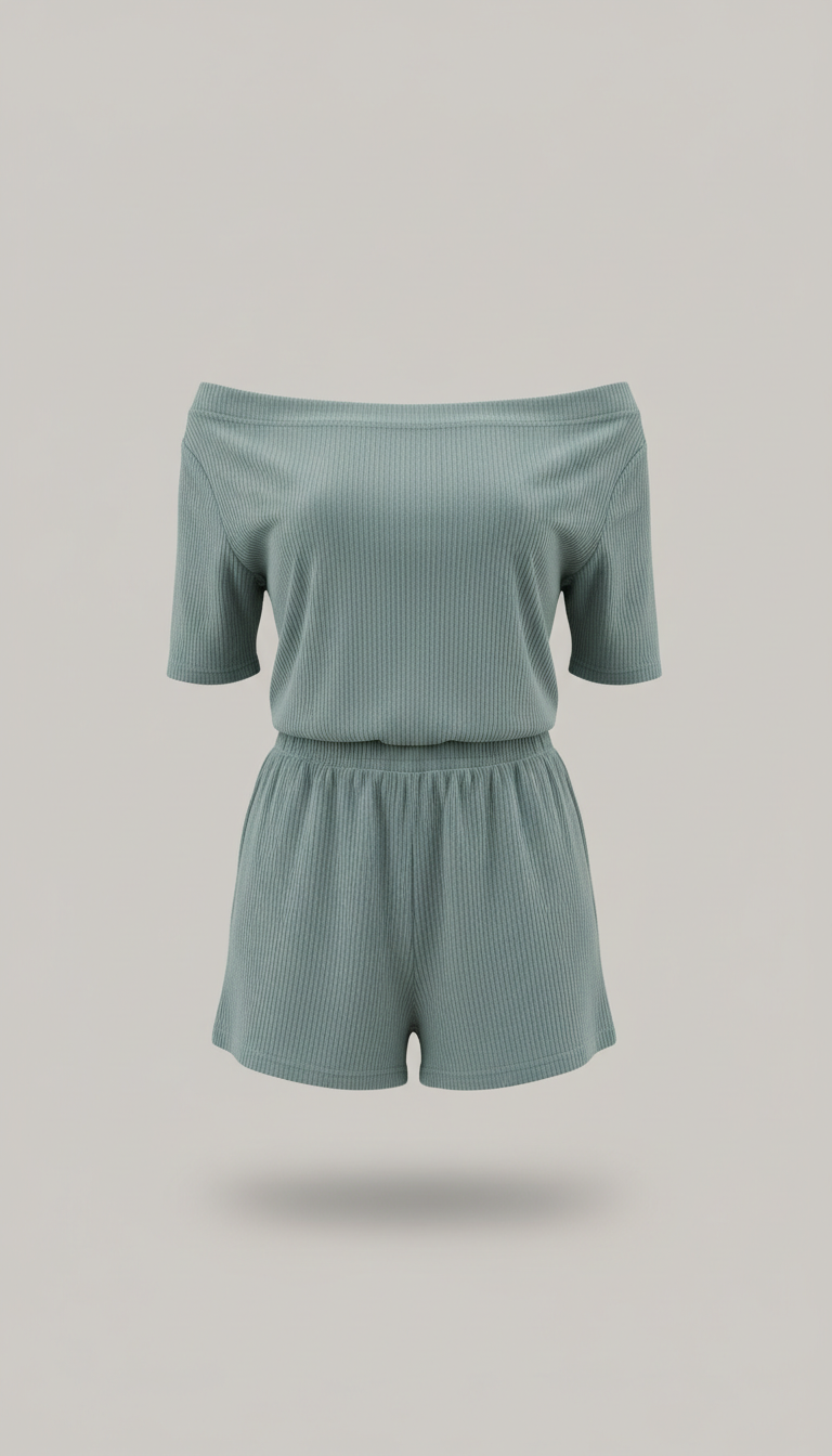 Sage Mist Off-Shoulder Lounge Set